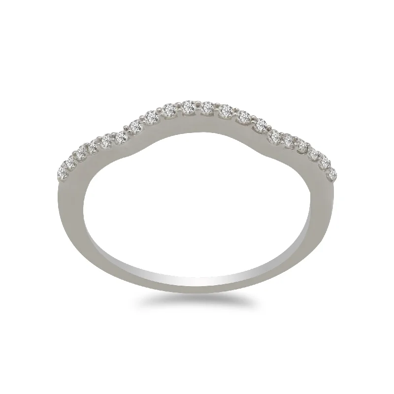 ladies trendy rings-14K White Gold Diamond Ring