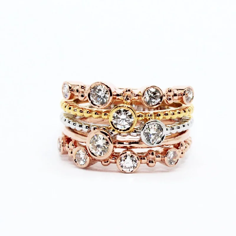 ladies luxury rings-TRICOLOR DIAMOND RING AD NO.1617