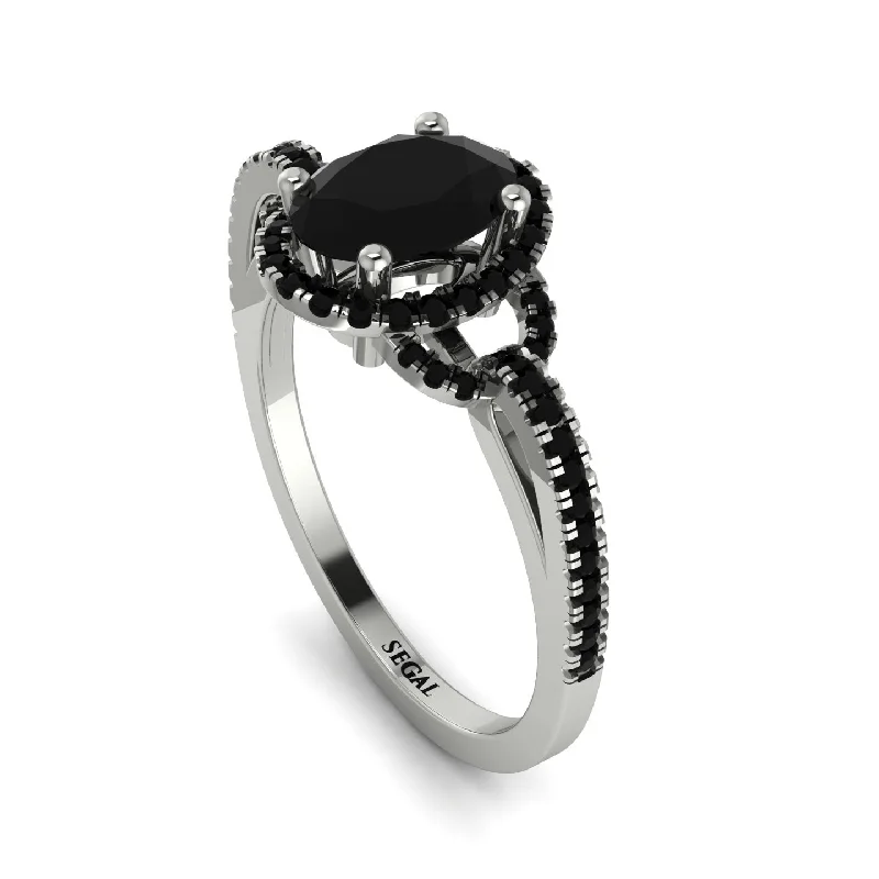 affordable custom ladies engagement rings-Timeless Beauty Oval Black Diamond Engagement Ring - Judy No. 39