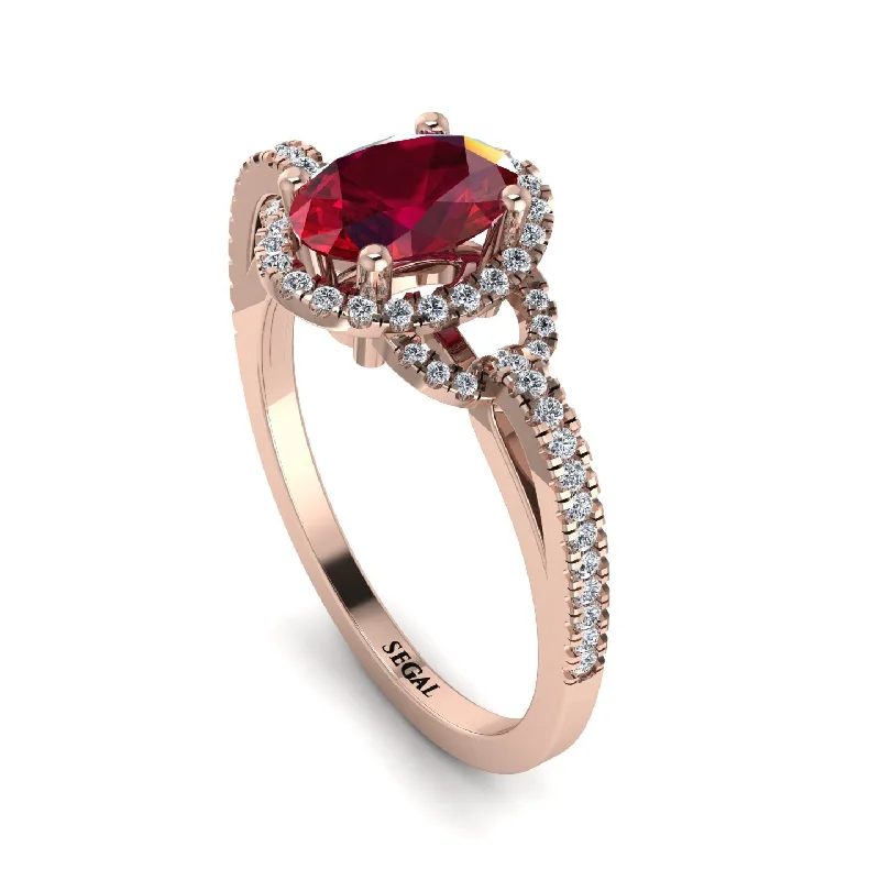 luxury diamond ladies engagement rings-Timeless Beauty Oval Ruby Engagement Ring - Judy No. 11