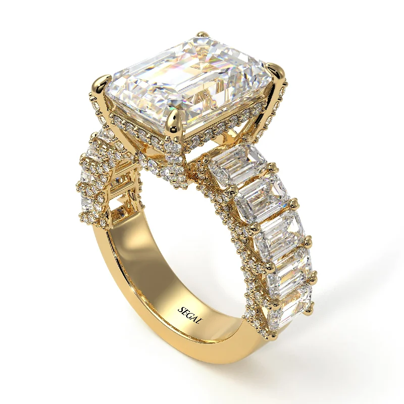 luxury diamond ladies engagement rings-Luxury Emerald Cut Diamond Engagement Ring - Nadia No. 1