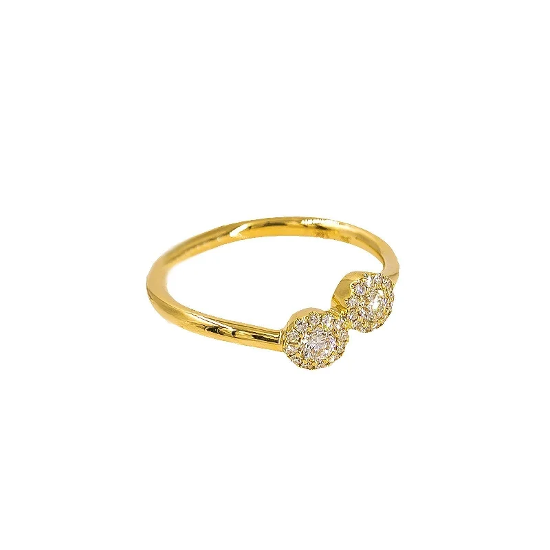 ladies thin rings-14K Gold Diamond Ring