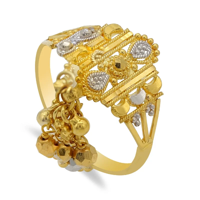 ladies stacking rings-22K Multi Tone Gold Ring