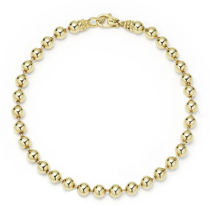 ladies gold-filled bangles-Anthem 18K Gold Ball Chain Bracelet