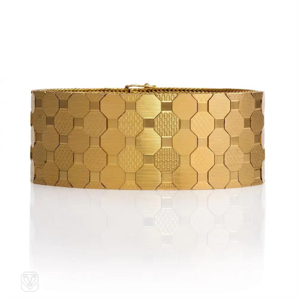 ladies heart-shaped bangles-Retro rose gold honeycomb bracelet, Unoaerre