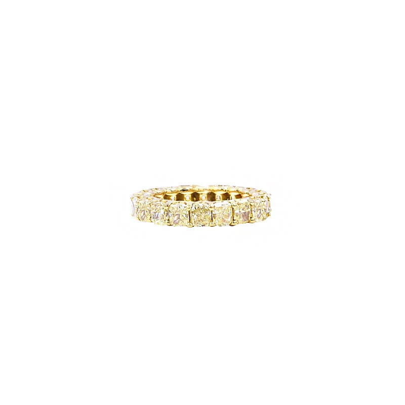 ladies birthstone rings-18 Karat Yellow Gold Eternity Band with Yellow Diamonds