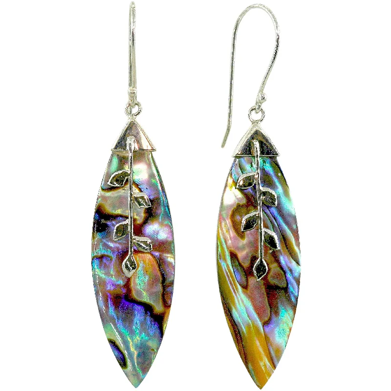 ladies romantic earrings-Flores Abalone Earrings