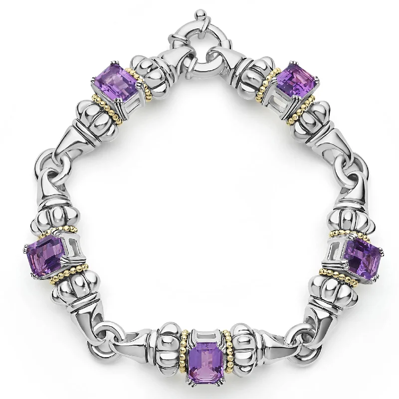 ladies pearl bracelet sets-Glacier Classic Amethyst Bracelet