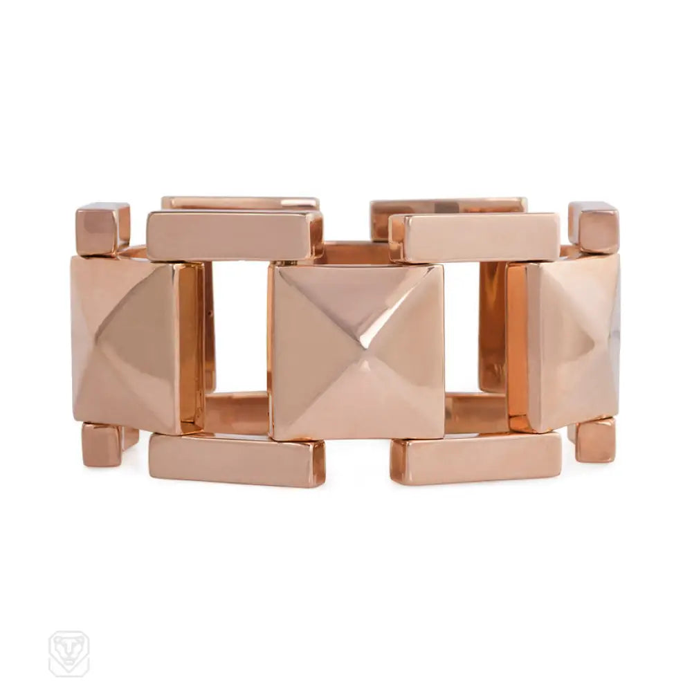 ladies luxury bracelets for women-Rose gold plaque link bracelet, Tiffany