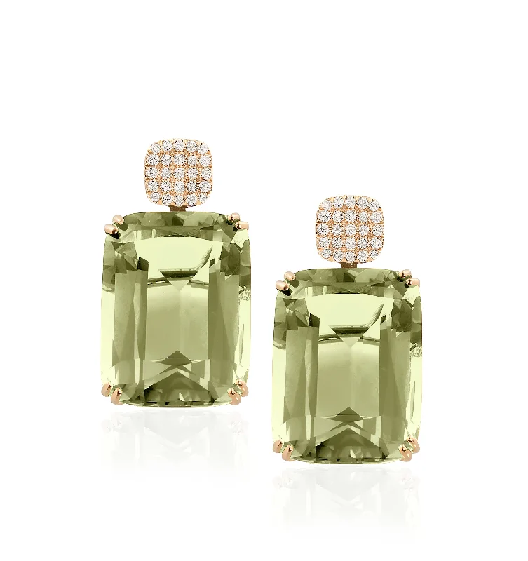 ladies diamond drop earrings-Statement Cushion-Cut Drop Earrings